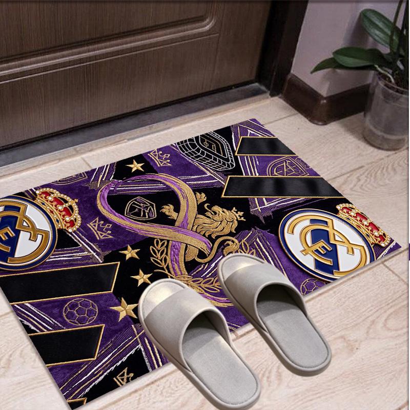 Real Madrid Football Pattern Rug, Indoor/Outdoor Mat, for Picnic, Gameroom, Bedroom, Office, Living Room, Home Decor Carpet, Birthday Gift