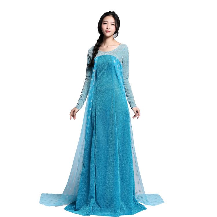 Halloween Elsa-Inspired Evening Gown for Adults