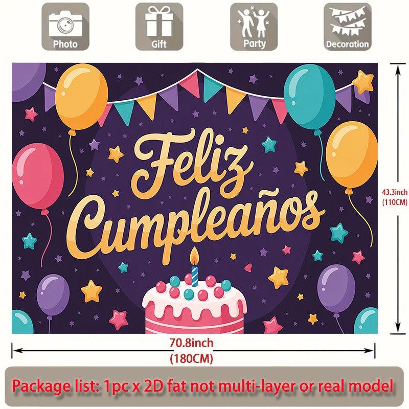 Party Backdrop Flat Feliz Cumpleaos Events Wedding Coming Ceremony Four Season Photo Background Decor Front Door Decor Planners