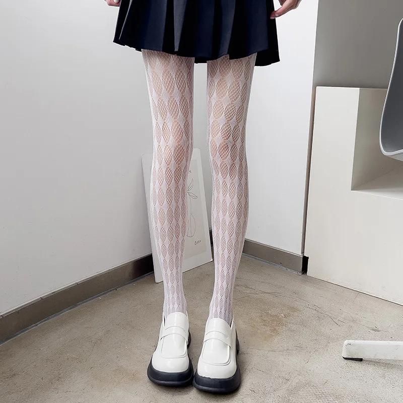 

Индивидуальность Ажурные Ромбы Лолита Мода Колготки Алиса Шахматная Клетка Тонкие Дышащие Геометрическая Сетка Стройнящие Колготки one size