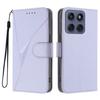 For Motorola Edge (2025) 5G/Edge 60 5G/60 Fusion 5G Case Triangle Imprint Leather Phone Cover with Lanyard