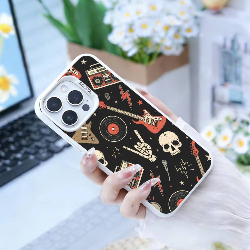 Gothic Dark Sweetheart Phone Case For IPhone 16 17 15 14 12 13 Pro Max Black Color Shockproof Cover