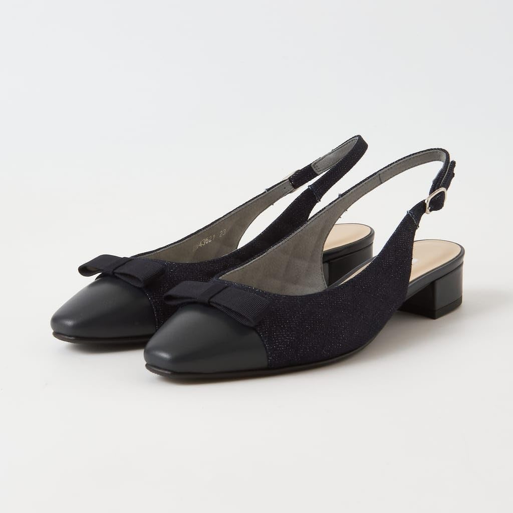 Diana Well Fit Low Heel Flat Made in Dark 119045200011 [Diana] Shoes, Japan, Blue, Blue, 23.5cm,