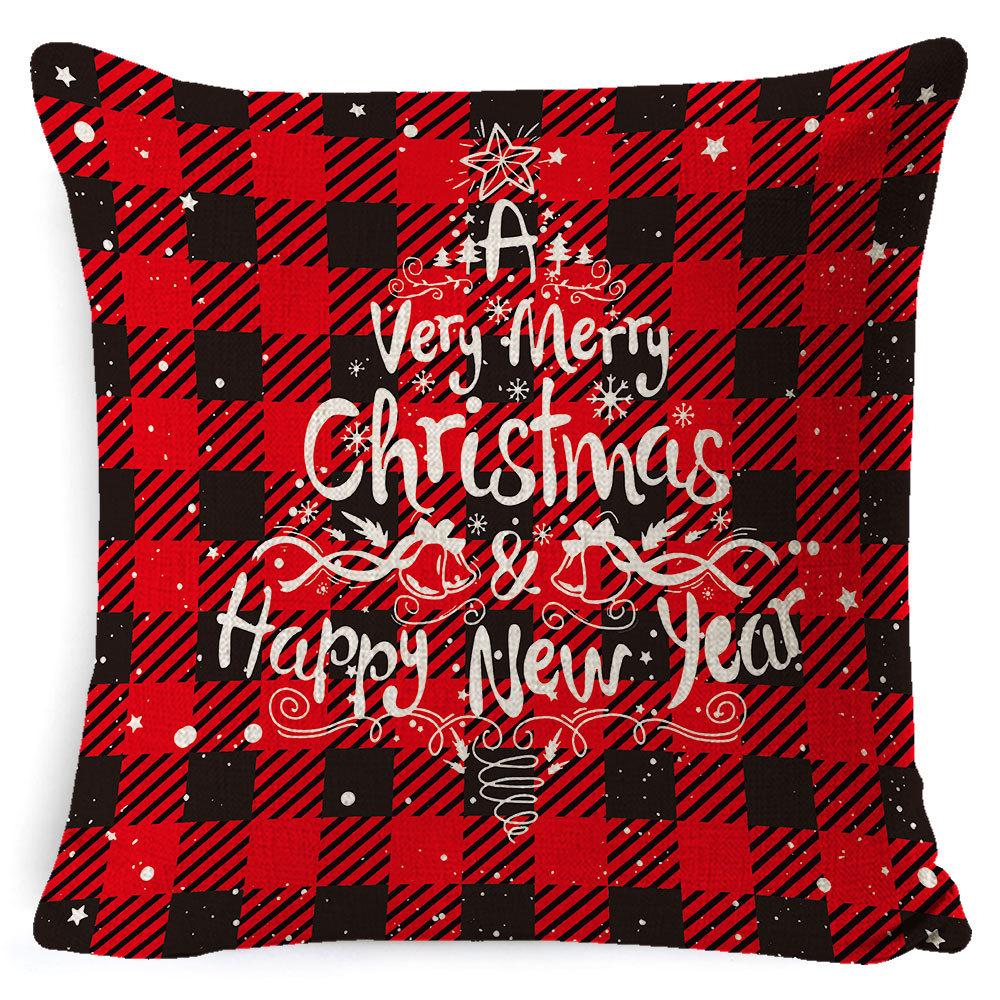 Home Furnishings Christmas Pillow Cover Nordic Plaid Linen Cushion Cover Sofa Cushion Cover