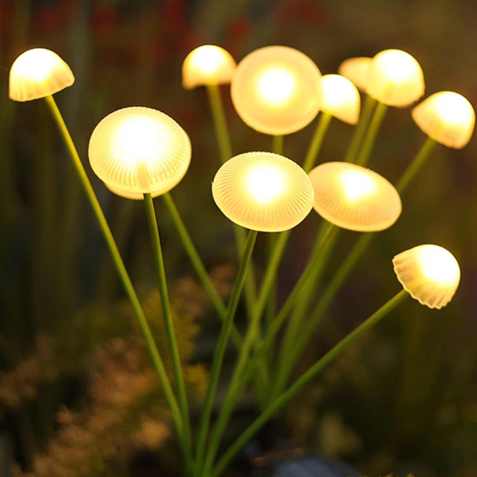 

Solar Mushroom Jellyfish Lights: Decorative Outdoor Lawn and Courtyard Atmosphere Lights 6 Lights
