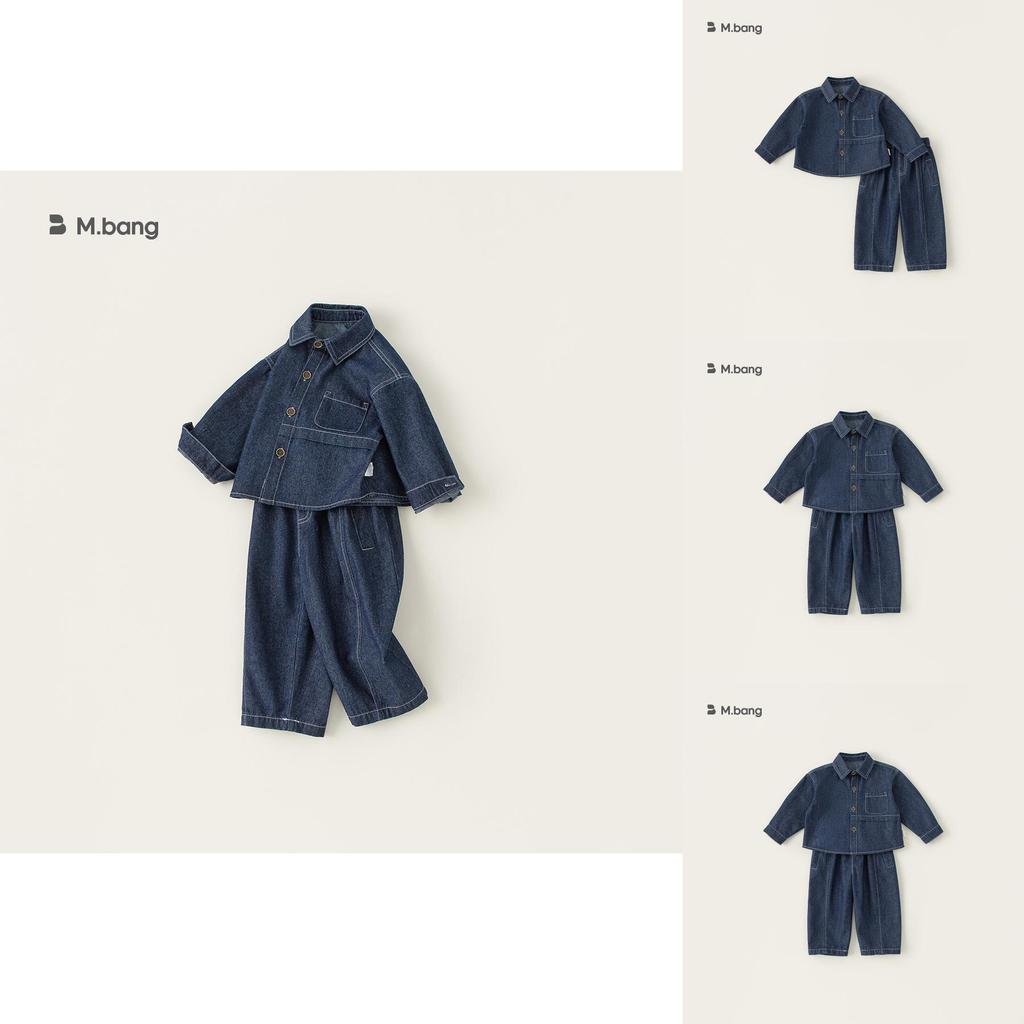 Boys Denim Suit Set With Polyester Fabric For Spring And Fall Kids Age 3 To 8