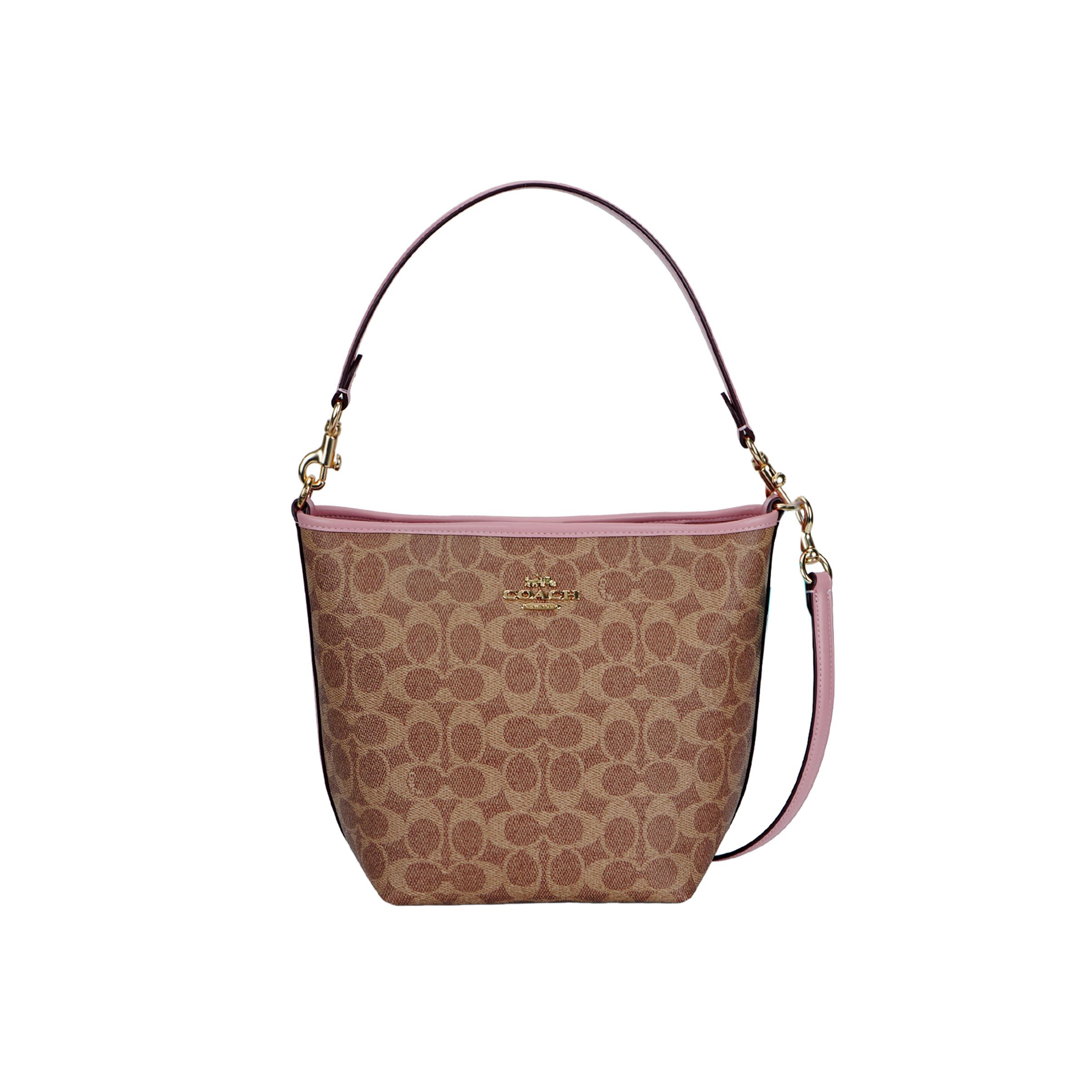 Coach City Bucket 16 Adjustable Detachable Shoulder Strap Snap Closure Bucket Bag Women Handbags Dusty-Pink CT800-IMXB0 Basic Set (Bag+Dust Bag)