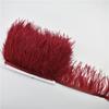 1Meters Fluffy Colored Ostrich Feathers On Ribbon Tape Trim Tassel Fringe 8-10Cm Sewing Flecos White Wedding Dress Clothes Decor
