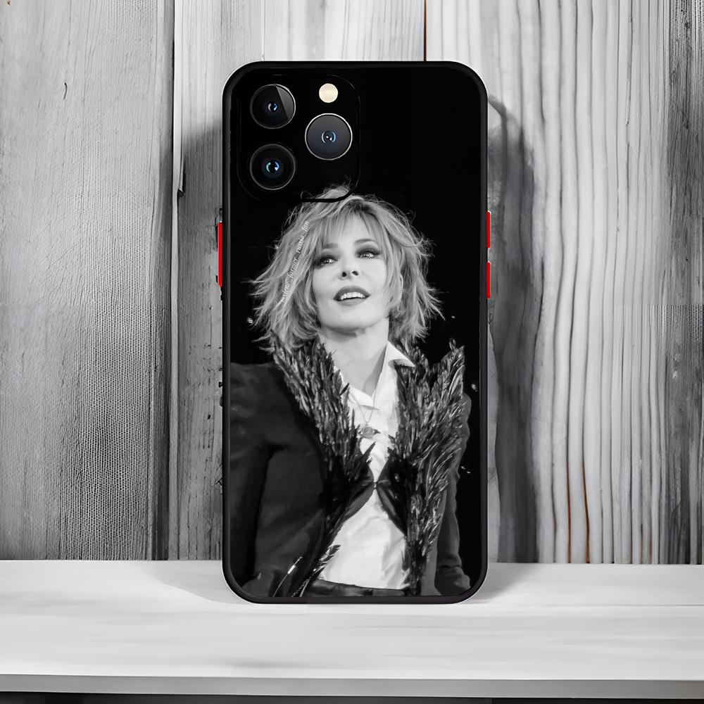 French Pop Icon M-Mylene Farmer Phone Case Black Matte Thin Phone Case For iPhone17 16 15 14 13 ProMax iphone12promax