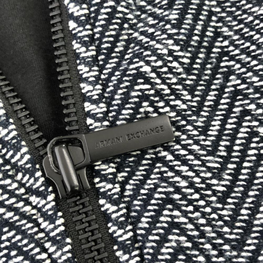 Armani Exchange Herringbone Long Sleeve Zip Hoodie S Black Series Men's Used