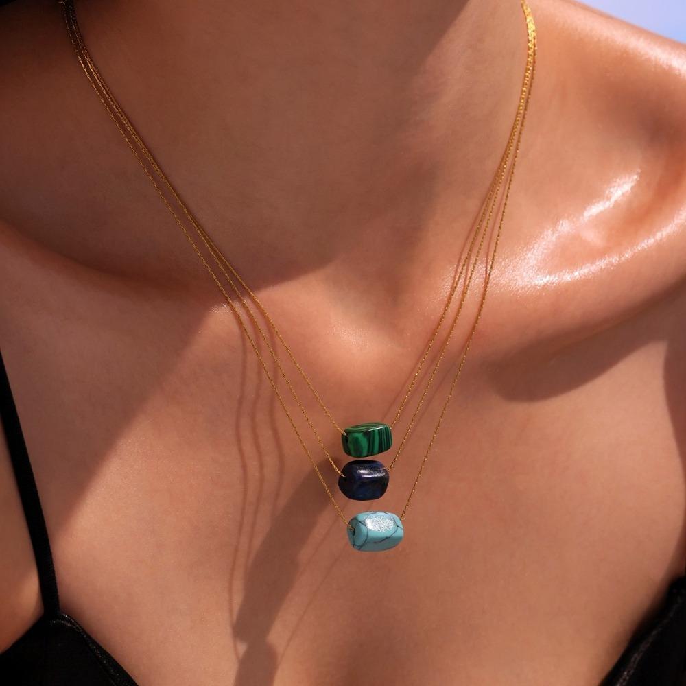 Lapis Lazuli Western Country Necklace Malachite Bohemian Style Choker  Women Gift