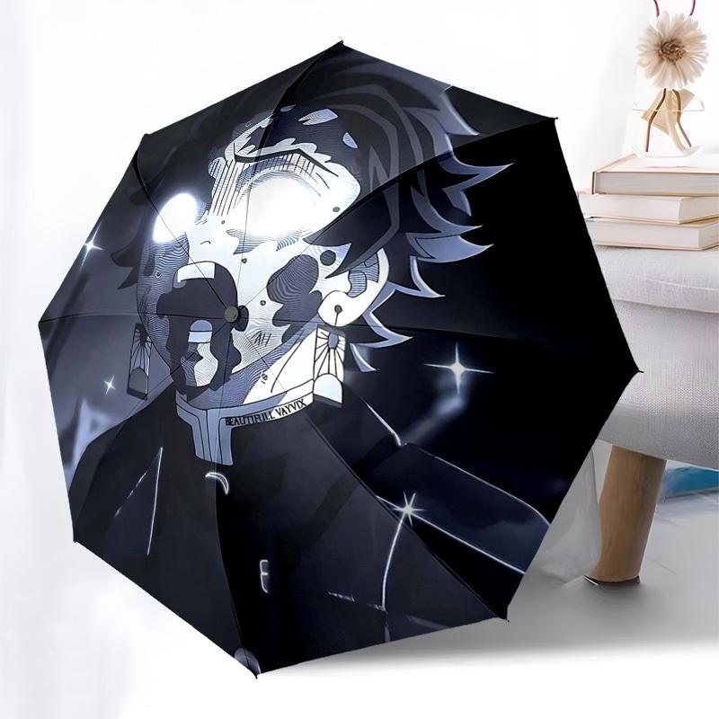 

1pc Beautiful Vayvix Masked Travel Umbrella: Auto-Open Close, Foldable Design, 8-Bone Iron Frame, Outdoor, Ideal Gift for Fans, Travelers, Daily Use.W
