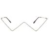 Eyewear Decoration Gold Fake Glasses Glasses Frame Triangle Glasses Frame Rhinestones Glasses Frame