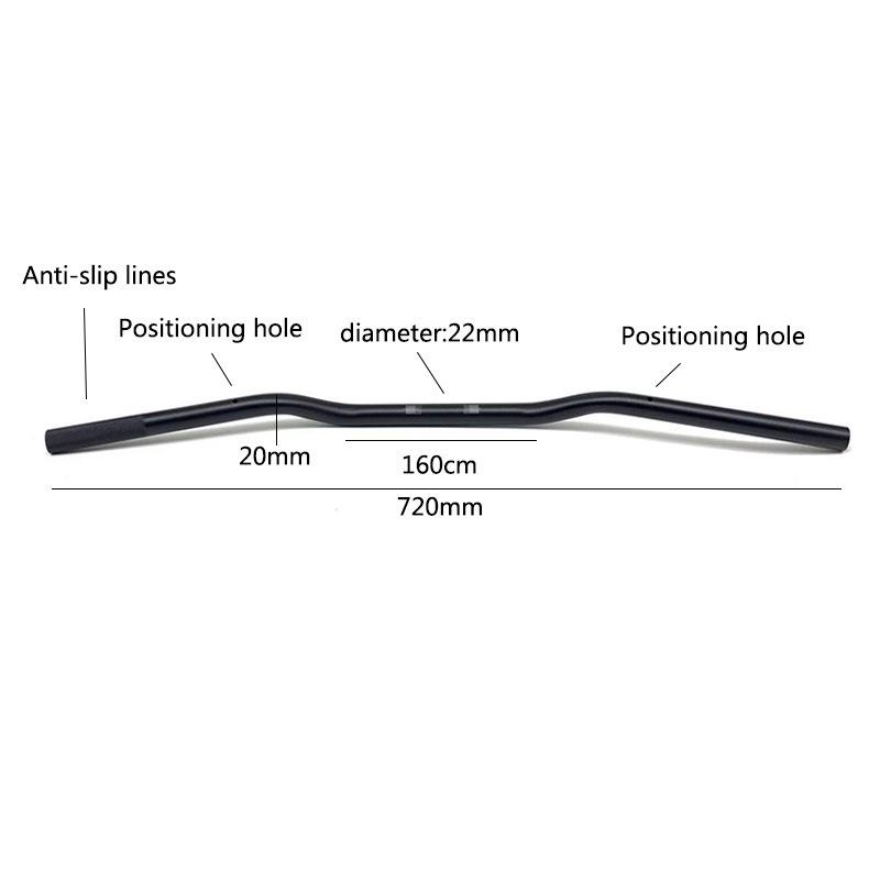 Retro Modified Ultra-Low Universal Motorcycle Handlebar, 22mm Diameter