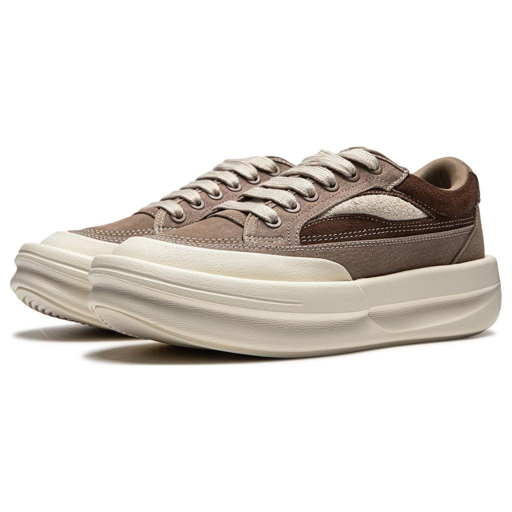 Li Ning Versatile Comfortable Simple Non-Slip Low-Top Casual Shoes Unisex Casual Shoes Brown AZGU015-3