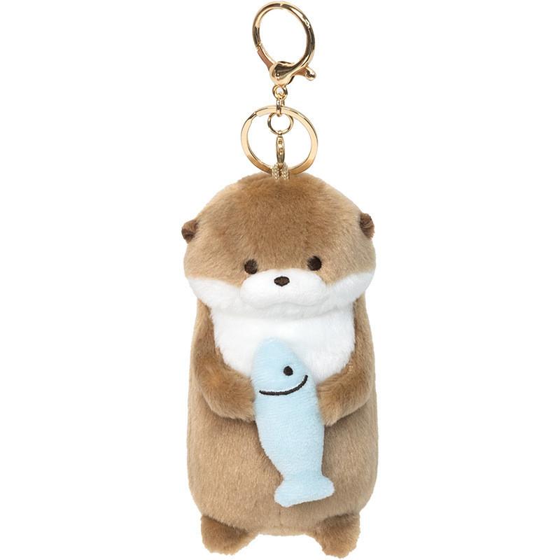 Holding Little Otter Fish Shrimp Octopus Standing Posture Cartoon Keychain Doll