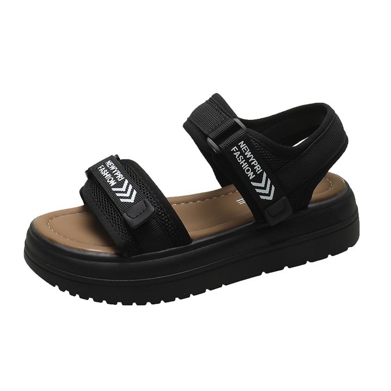 

TUINANLE/женские сандалии, летние туфли на платформе с открытым носком и буквенным принтом, женская нескользящая повседневная обувь