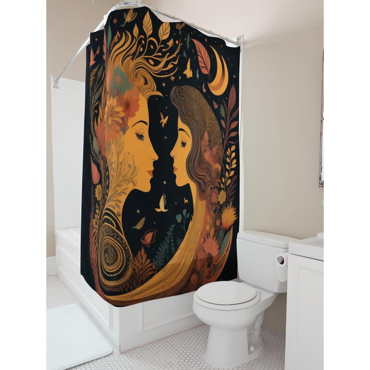 

Enchanted Women In Moonlit Garden Waterproof Shower Curtain W60H190(CM)-1 Pcs