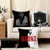 Cushion Cover Silky Short Plush Home Sofa Cushion Cover - Invisible Zipper Home Decoration Scarface-S Movie