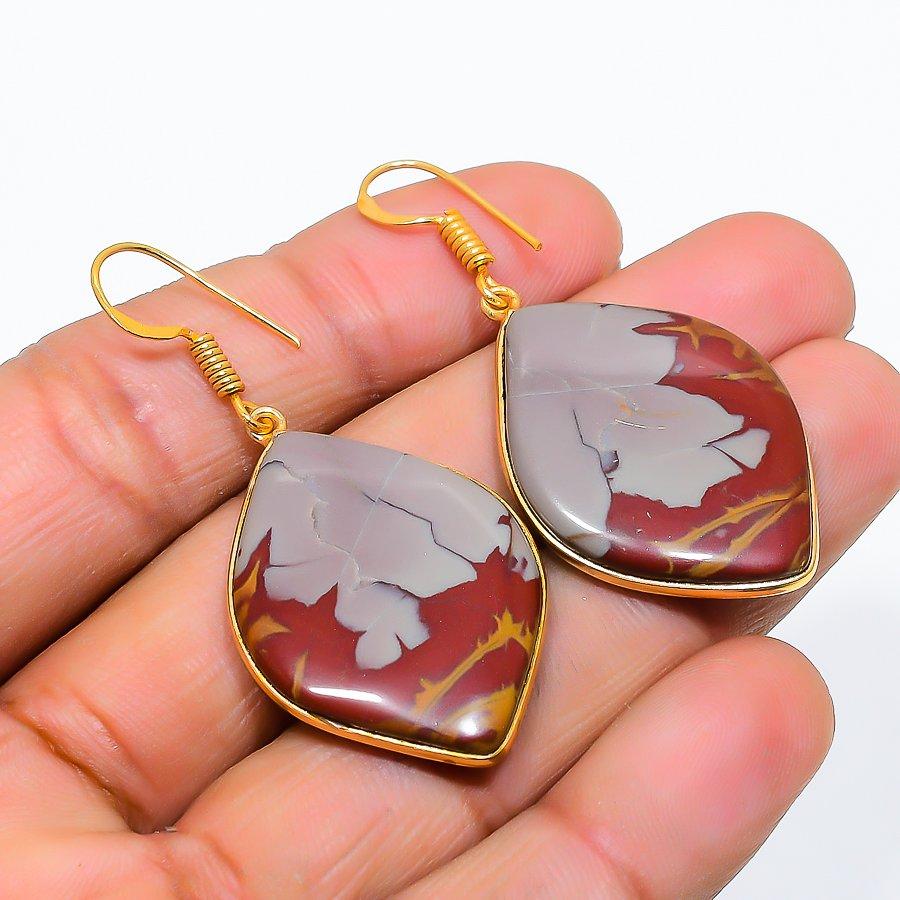 Noreena Jasper Gemstone 925 Solid Sterling Silver Jewelry Earring 1.89" GK-5729