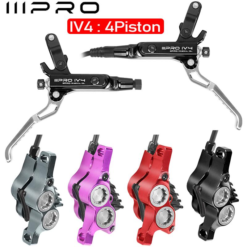 IIIPRO IV4 Bicycle Hydraulic Brakes Set 4 Piston Bike Hydraulic Disc Brake Set 160mm Road MTB Oil Pressure Brake Disc