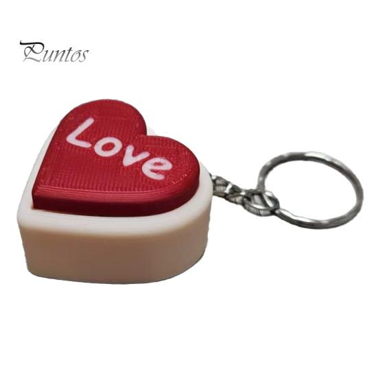 Heart-shaped Fidget 3D Printed LOVE Heart Clicker Keychain, Stress Relief Push Button Portable Reliever Toy, Desk Gadget, Cute Gift for Couples & Best