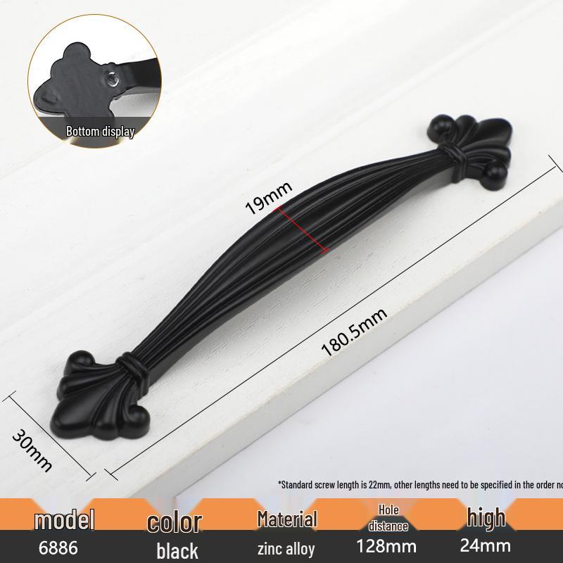 Modern European Black Handle for Cabinets and Wardrobes