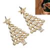 Christmas Tree Earrings for Women Geometric Design Festive Jewelry Gift for Holiday Party Daily Wear
