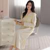 Camice da notte stile palazzo da donna: Elegante Abito Lungo Monocolore per Primavera e Autunno 2026