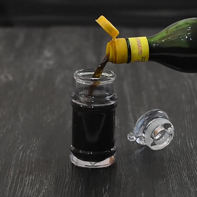Akrylová láhev na sójovou omáčku Velkokapacitní uzavřená nádoba na koření Multifunkční nepropustná láhev na ocet a olej Kuchyňské náčiní Nástroj