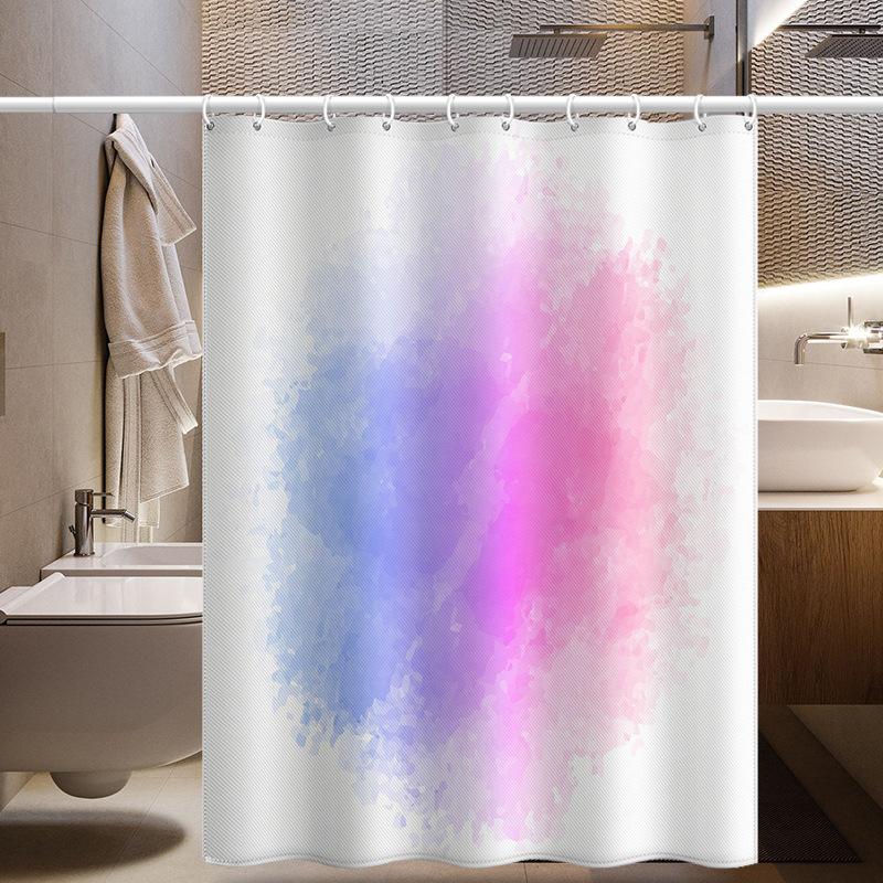 Bathroom Thickened Waterproof Curtain Mildew Proof Shower Curtain Shower Partition Curtain Shower Curtain Bathroom Curtain Free Perforation