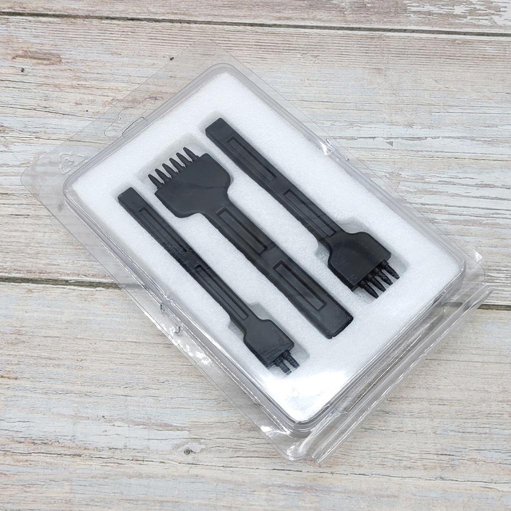 3 Pieces DIY Leather Tools 2/4/6 Prongs Chisels Craft Row Hole