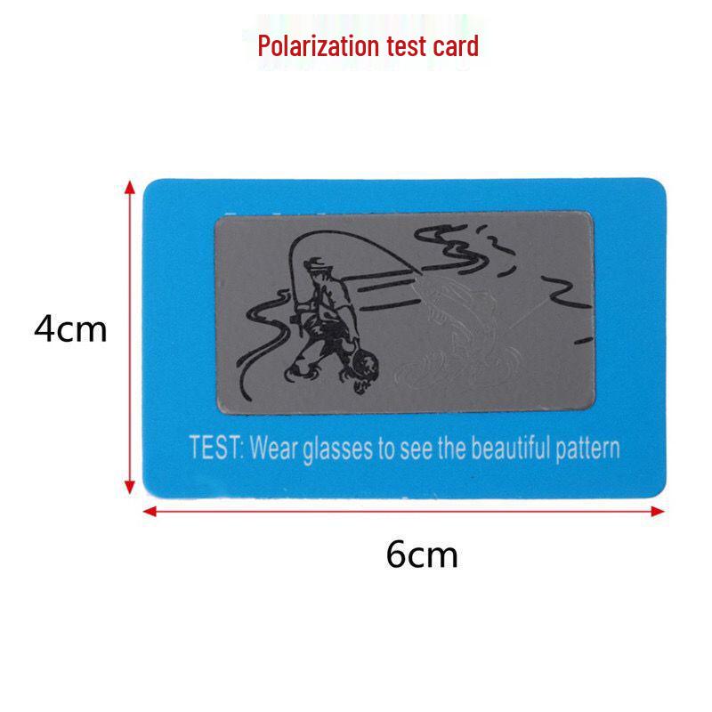 Dual-Language Polarized Sunglasses Test Card with Fishing Design