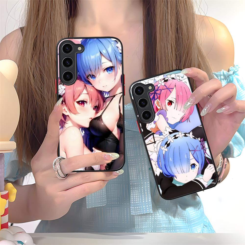 ReZero Rem Ram Silicone Mobile Phone Case for Samsung Galaxy S26 S25 S24 S23 S22 S21 Plus FE Ultra Colorful Cover