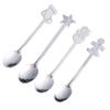 4Pcs Gold/Silver Christmas Coffee Spoons with Gift Box Stainless Steel Gingerbread Man Dessert Spoons Cutlery Spoon Xmas Gift