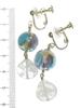 Venetian Glass 2 Colors Blue Gold Foil Agate Geode Crystal Earrings Natural Stone Power Stone 1 Pair A1071 [Cherry]