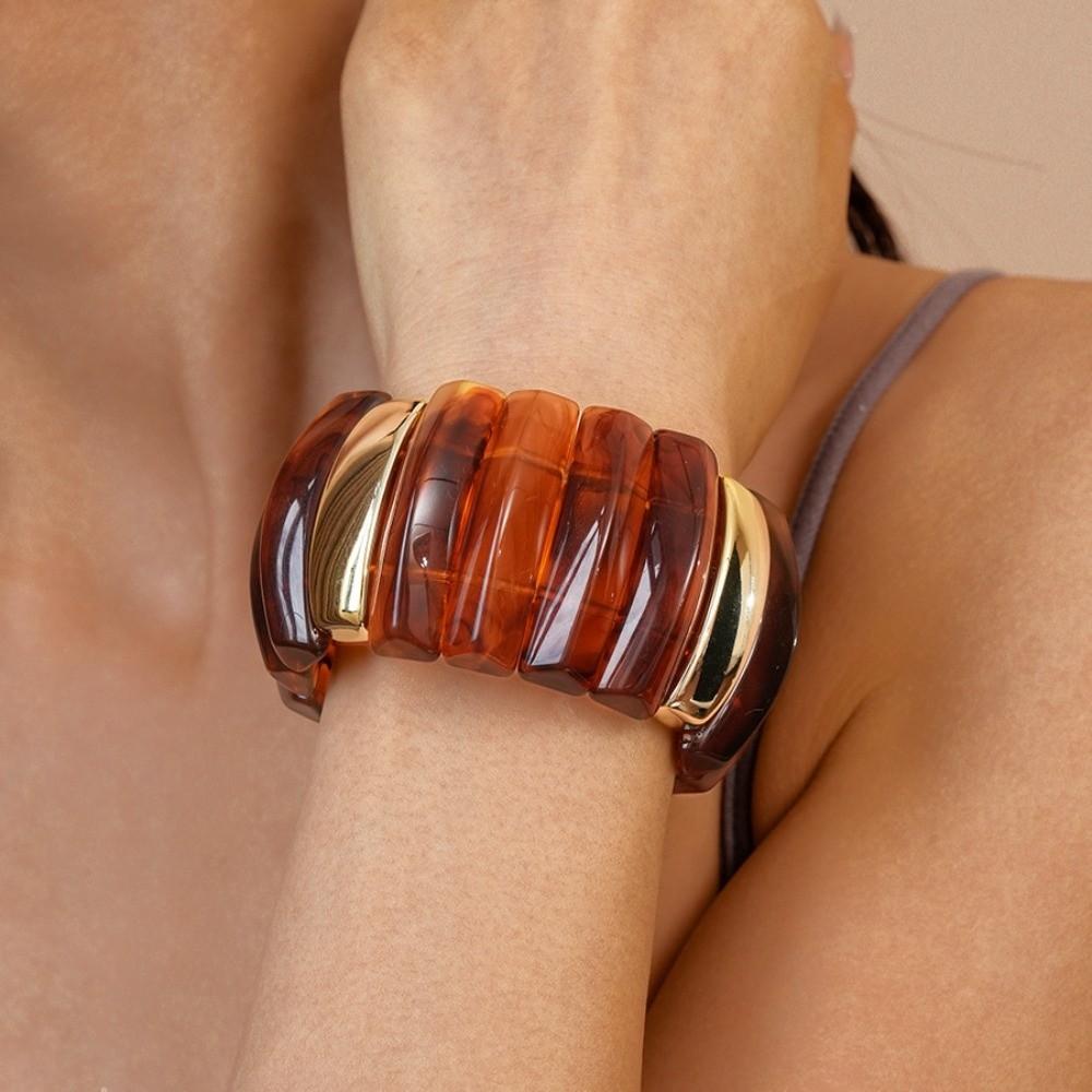 Breiter Acryl Armreif Böhmischer Breiter Klobiger Armreif Schlichtes Übertriebenes Armband Geschenk