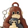Monkey Holding Plush Toy Keychain 3D Printed Baby Monkey Hanging Keychain Cute Animal Bag Charm for Keys Backpack