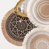 1PC Round Flower Print Table Placemat Nordic Style Non-slip Placemat Heat Insulation Furniture Decoration Mat Coffee Cup Mats LS