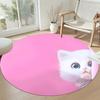 Cat Round Area Rug Perfect for Hallway Foyer Dining Room Bedrooms Anti-slip Round Rug Anime Office Decor Luxury Gift for Birthday, Christmas, Wedding