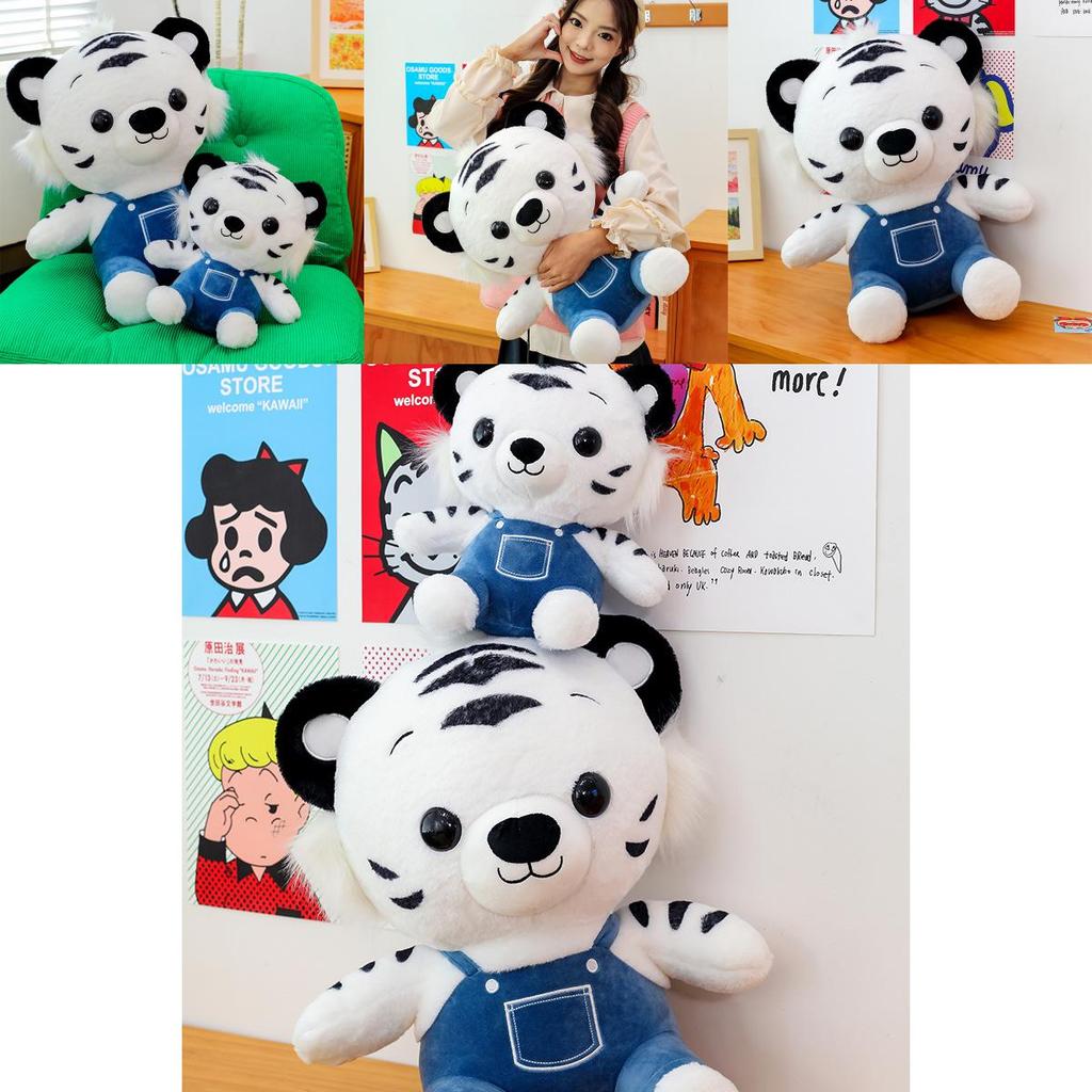 Cowboy Tiger Plush Toy With Short Pile Velvet For Kids Bedroom Decor