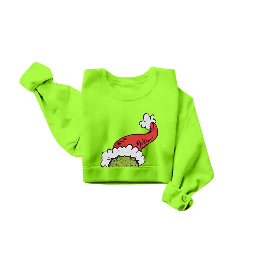 Women's Christmas Printed Flannel Sweatshirt Top