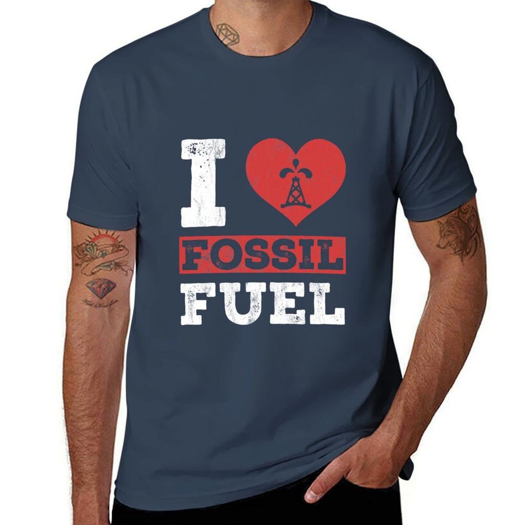 I Love Fossil Fuels Fossil Dinosaur Science TShirt Work Utility Casual Tee Shirt