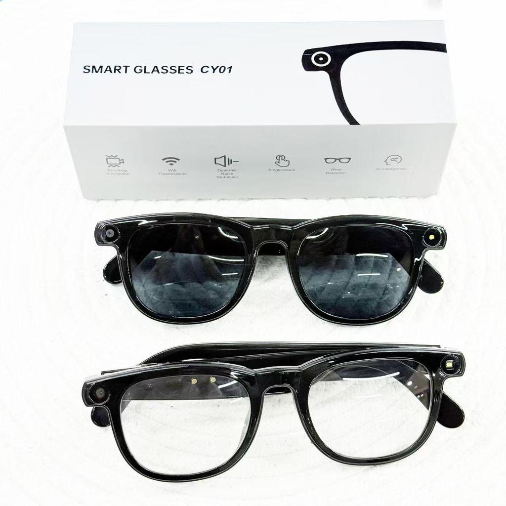 CY01 Smarte Brille: 8MP Kamera, KI-Sprachassistent, Musik, Anrufe, Foto-/Videoaufnahme, 16 GB Speicherplatz.