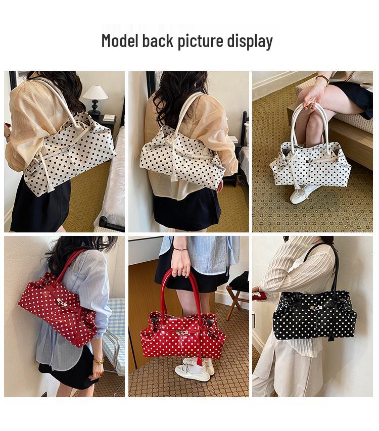 Women's Polka Dot Tote Bag - Stylish, Large Capacity for Work and Casual Use, 2026 New Fashion.