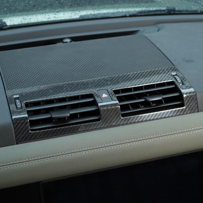 For Land Rover Defender 90 110 130 2020-2025 Real Carbon Fiber Car Central Air Vent Frame Cover Trim Interior Car Accessories FG2