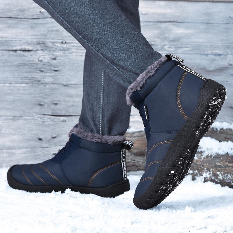 New Plus-size Men's Casual Fashion Outdoor Sports Comfortable Non-slip Wear Resistant Warm and Flannel High Top Boots