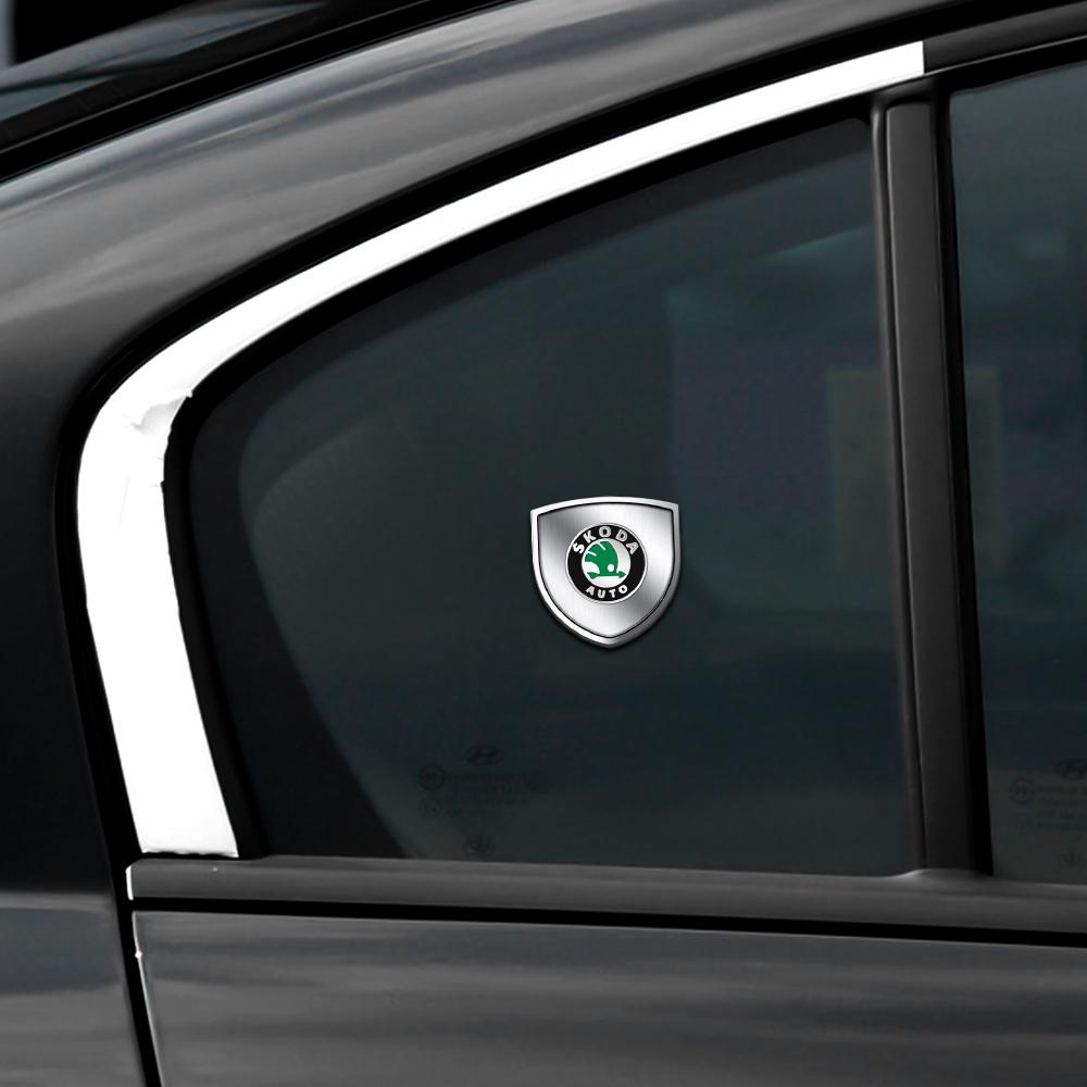 Car Styling 3D Meta Auto Door Shield Emblem Car Body Badge Sticker for Skoda Octavia MK2 MK1 2 3 A5 A7 A8 Fabia Karoq Superb Rapid Kamiq