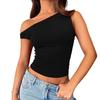 Womens Short Tank Top Set Solid Color Splice Versatile Slim Fit Casual Daily Wear