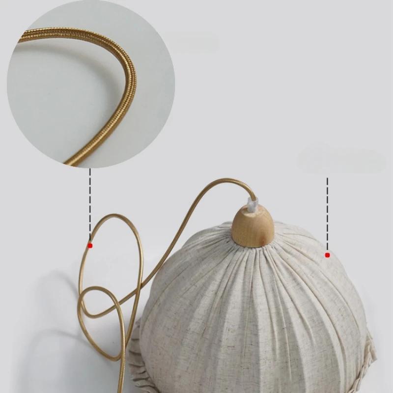 Japanese Southeast Asian Retro Cotton Linen Chandelier Room Decor Bedroom Living Room Pendant Lamp Restaurant Led Lights Lustre